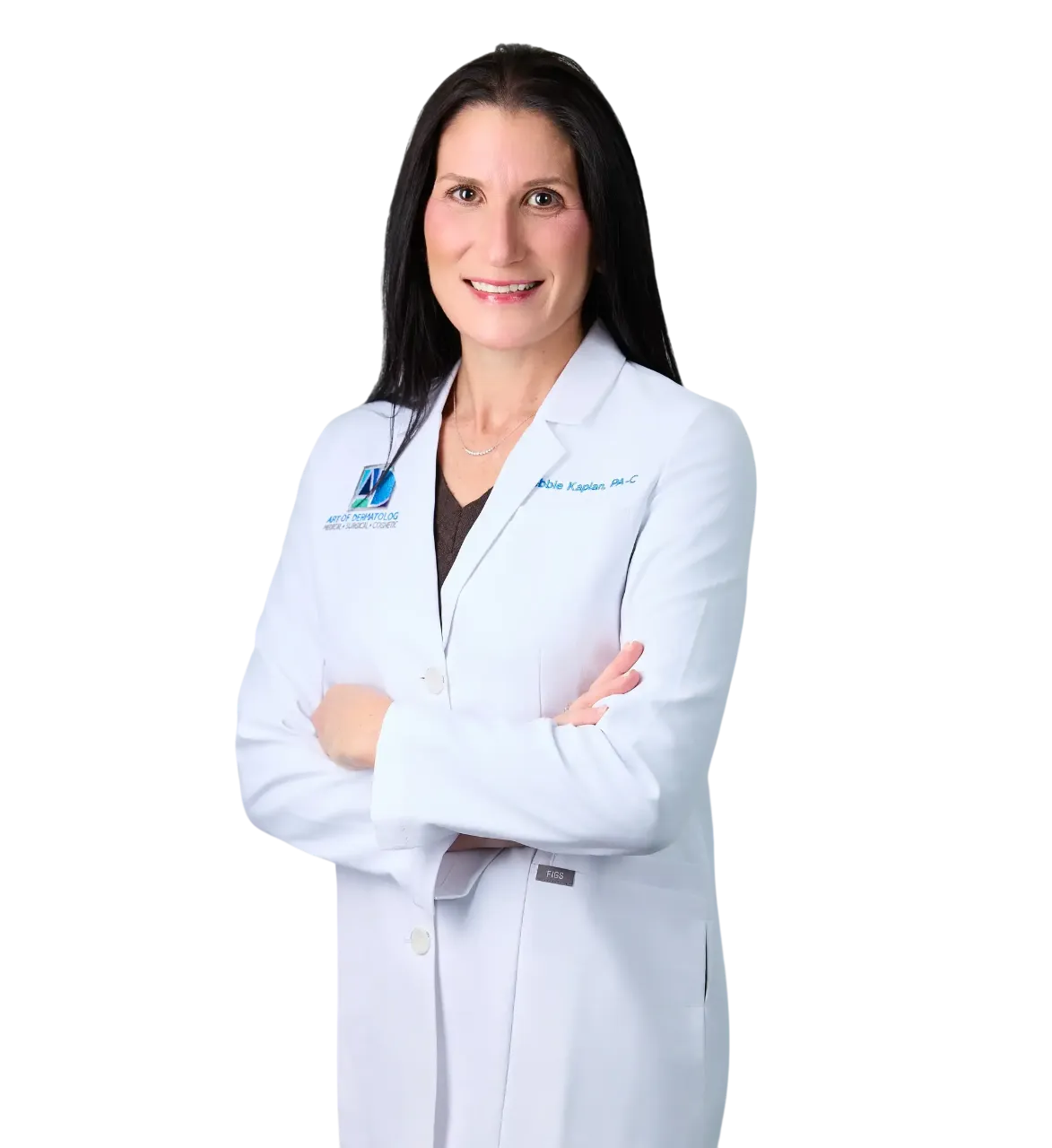 Dermatology specialist in a white coat at a skincare clinic, providing expert medical and cosmetic skin treatments.