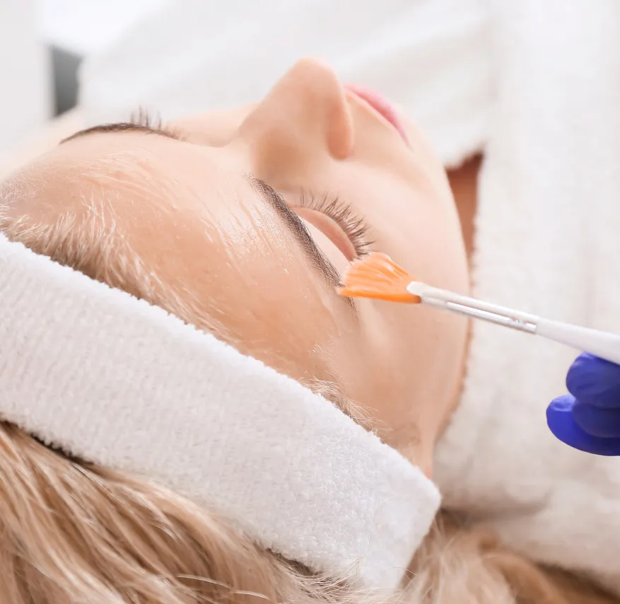 Chemical peel treatment at a dermatology clinic to exfoliate and rejuvenate skin for a smoother, glowing complexion.