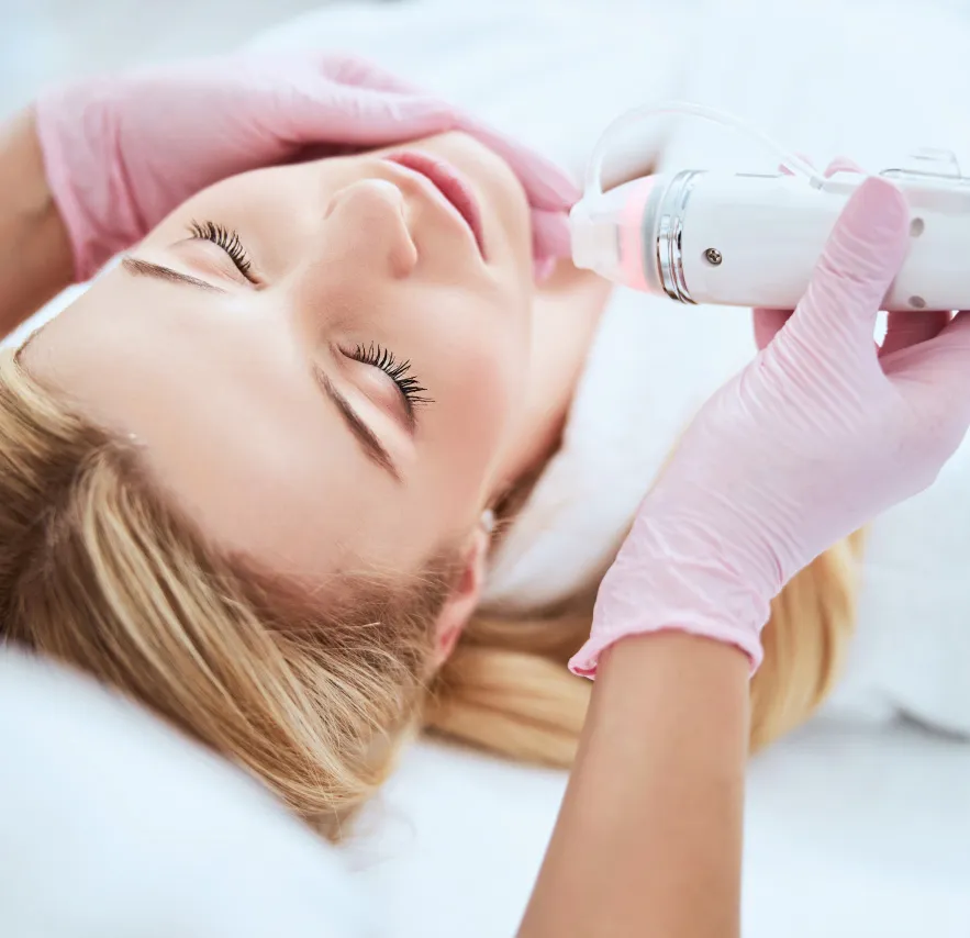 Non-invasive skin rejuvenation treatment at a dermatology clinic, enhancing skin texture and promoting collagen production.