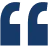 Blue quotation mark symbol used for highlighting testimonials or important quotes on a webpage.